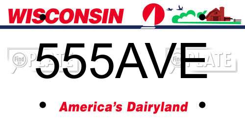 555AVE Wisconsin License Plate