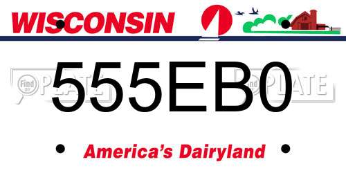 555EB0 Wisconsin License Plate
