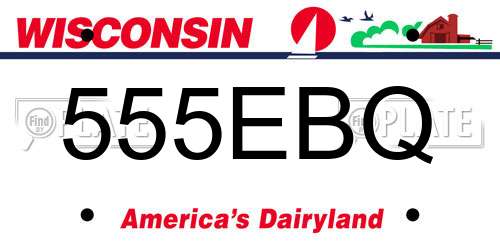 555EBQ Wisconsin License Plate