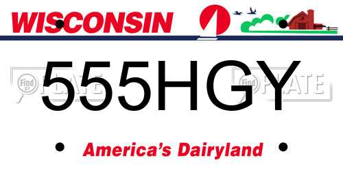 555HGY Wisconsin License Plate