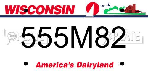 555M82 Wisconsin License Plate