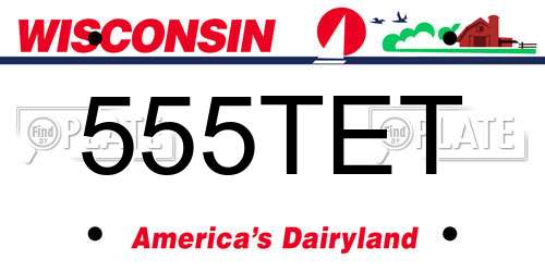 555TET Wisconsin License Plate