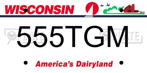 555TGM Wisconsin License Plate