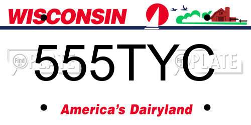 555TYC Wisconsin License Plate