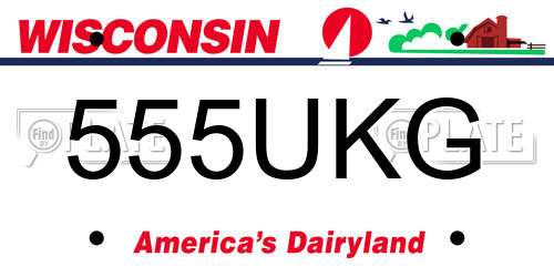 555UKG Wisconsin License Plate