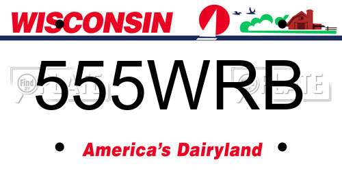555WRB Wisconsin License Plate