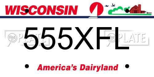 555XFL Wisconsin License Plate