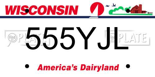 555YJL Wisconsin License Plate