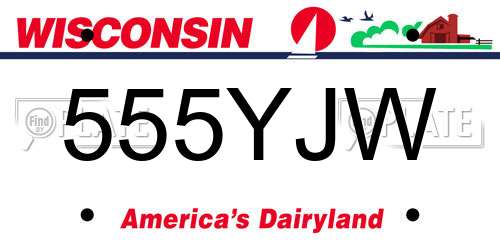 555YJW Wisconsin License Plate