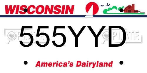 555YYD Wisconsin License Plate