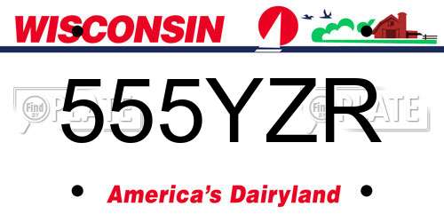 555YZR Wisconsin License Plate