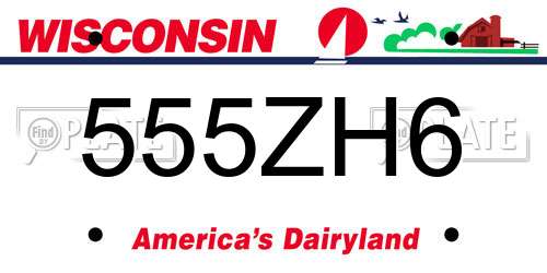555ZH6 Wisconsin License Plate