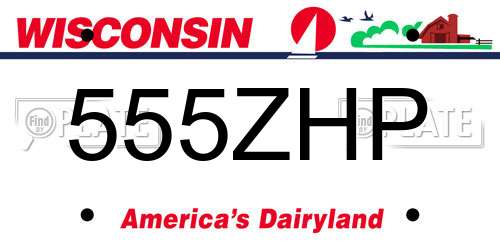 555ZHP Wisconsin License Plate