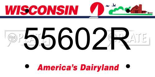 55602R Wisconsin License Plate