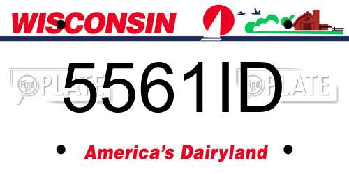 5561ID Wisconsin License Plate