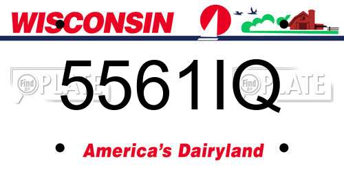 5561IQ Wisconsin License Plate