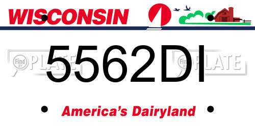5562DI Wisconsin License Plate