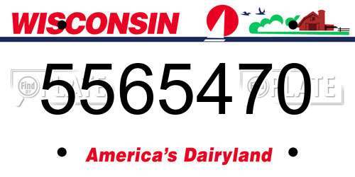 5565470 Wisconsin License Plate