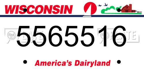 5565516 Wisconsin License Plate
