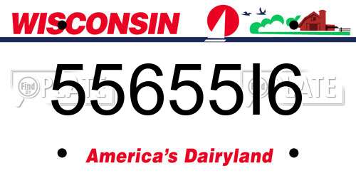 55655I6 Wisconsin License Plate