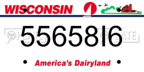 55658I6 Wisconsin License Plate