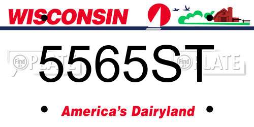 5565ST Wisconsin License Plate