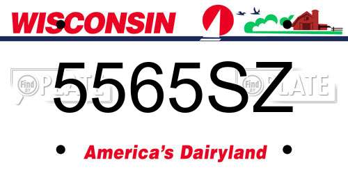 5565SZ Wisconsin License Plate