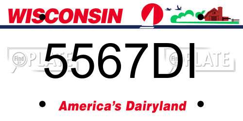 5567DI Wisconsin License Plate