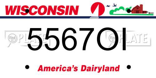 5567OI Wisconsin License Plate