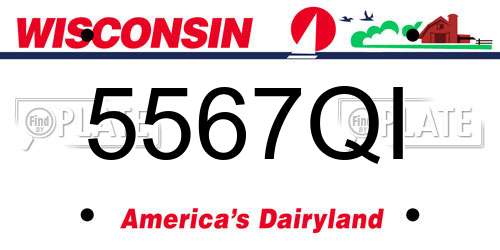 5567QI Wisconsin License Plate