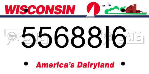 55688I6 Wisconsin License Plate