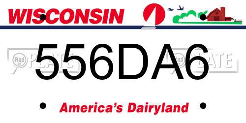556DA6 Wisconsin License Plate