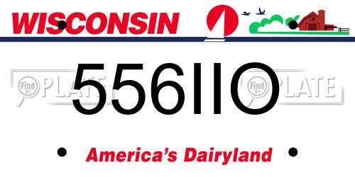 556IIO Wisconsin License Plate