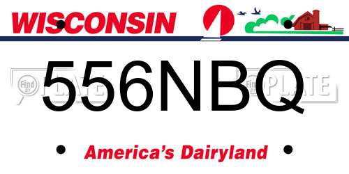 556NBQ Wisconsin License Plate