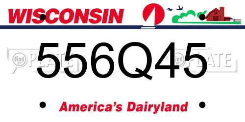 556Q45 Wisconsin License Plate