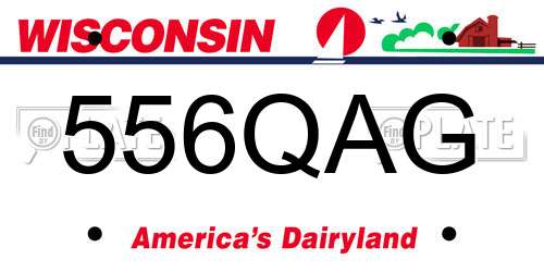 556QAG Wisconsin License Plate