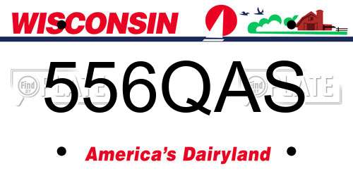 556QAS Wisconsin License Plate