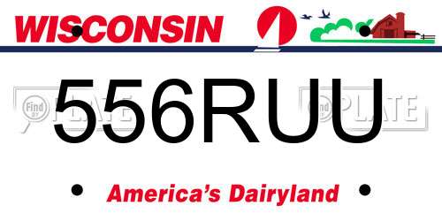 556RUU Wisconsin License Plate