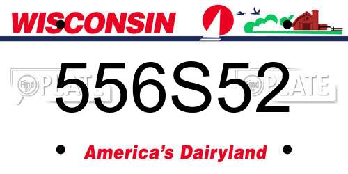 556S52 Wisconsin License Plate