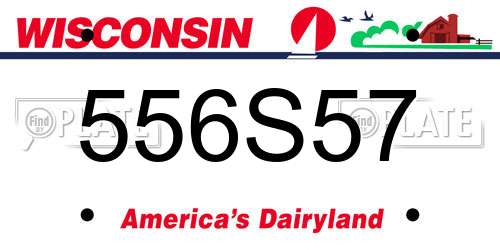 556S57 Wisconsin License Plate