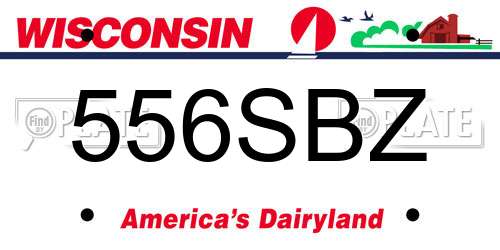 556SBZ Wisconsin License Plate