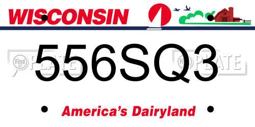 556SQ3 Wisconsin License Plate