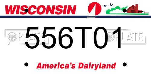 556T01 Wisconsin License Plate