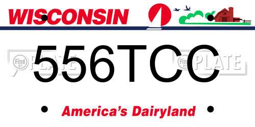 556TCC Wisconsin License Plate