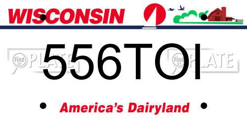 556TOI Wisconsin License Plate