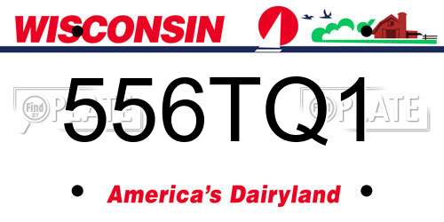 556TQ1 Wisconsin License Plate