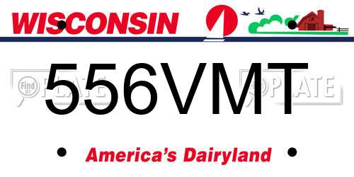 556VMT Wisconsin License Plate