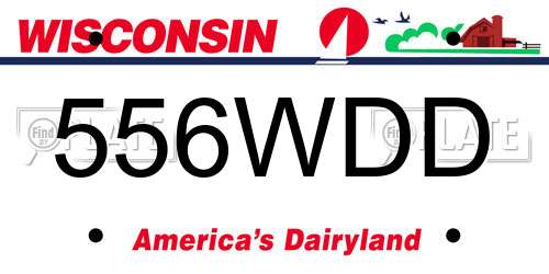 556WDD Wisconsin License Plate
