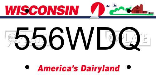 556WDQ Wisconsin License Plate