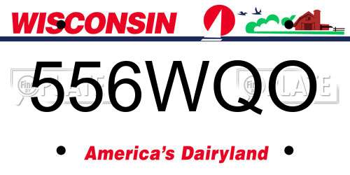 556WQO Wisconsin License Plate